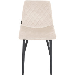 Ensemble de 4 chaises Telde en velours crème
