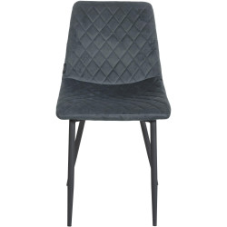 Ensemble de 4 chaises Telde en velours gris foncé