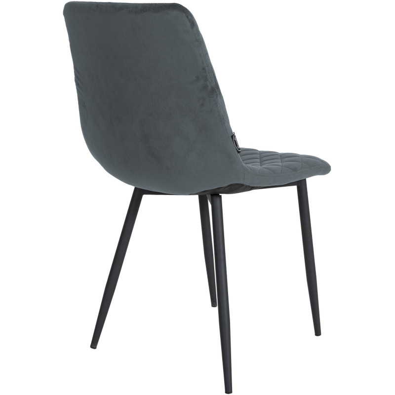 Ensemble de 4 chaises Telde en velours gris foncé