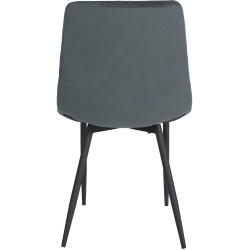 Ensemble de 4 chaises Telde en velours gris foncé