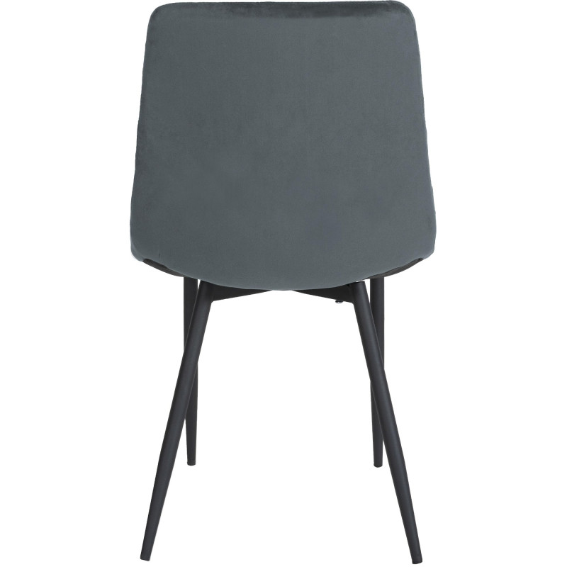 Ensemble de 4 chaises Telde en velours gris foncé