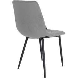 Ensemble de 4 chaises Telde en velours gris