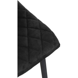 Ensemble de 4 chaises Telde en velours noir