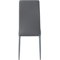 Ensemble de 4 chaises de salle à manger Mayfair, en similicuir gris