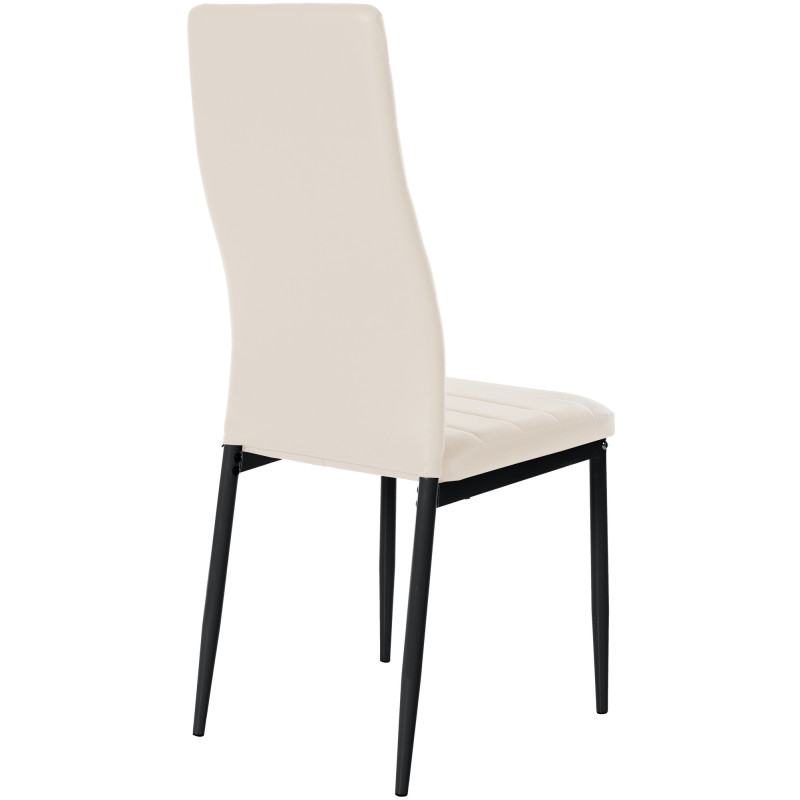 Ensemble de 6 chaises de salle à manger Mayfair en similicuir crème