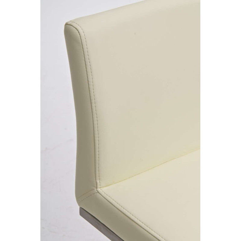 Taburete de bar Panama E en polipiel color crema