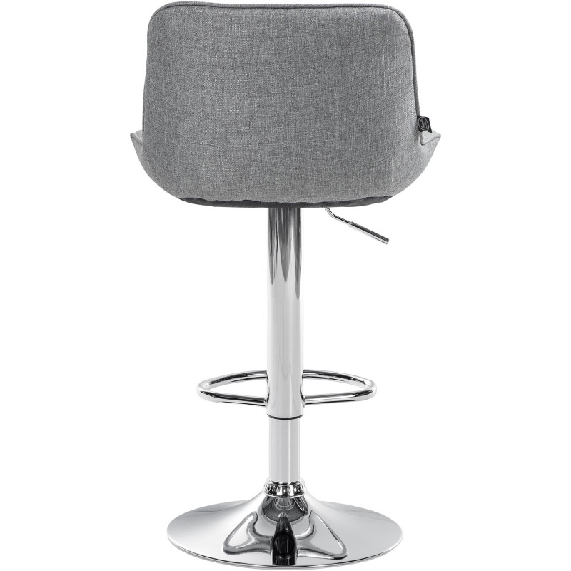 Lot de 2 tabourets de bar Vonore tissu gris chrome