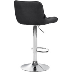 Lot de 2 tabourets de bar Vonore tissu chrome gris foncé