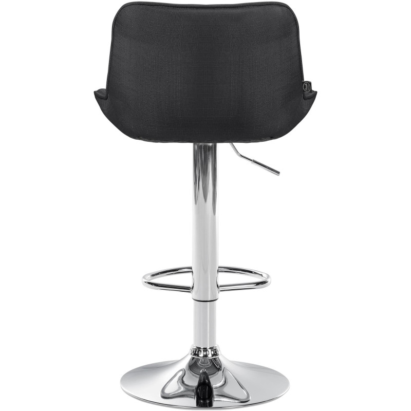 Lot de 2 tabourets de bar Vonore tissu chrome gris foncé