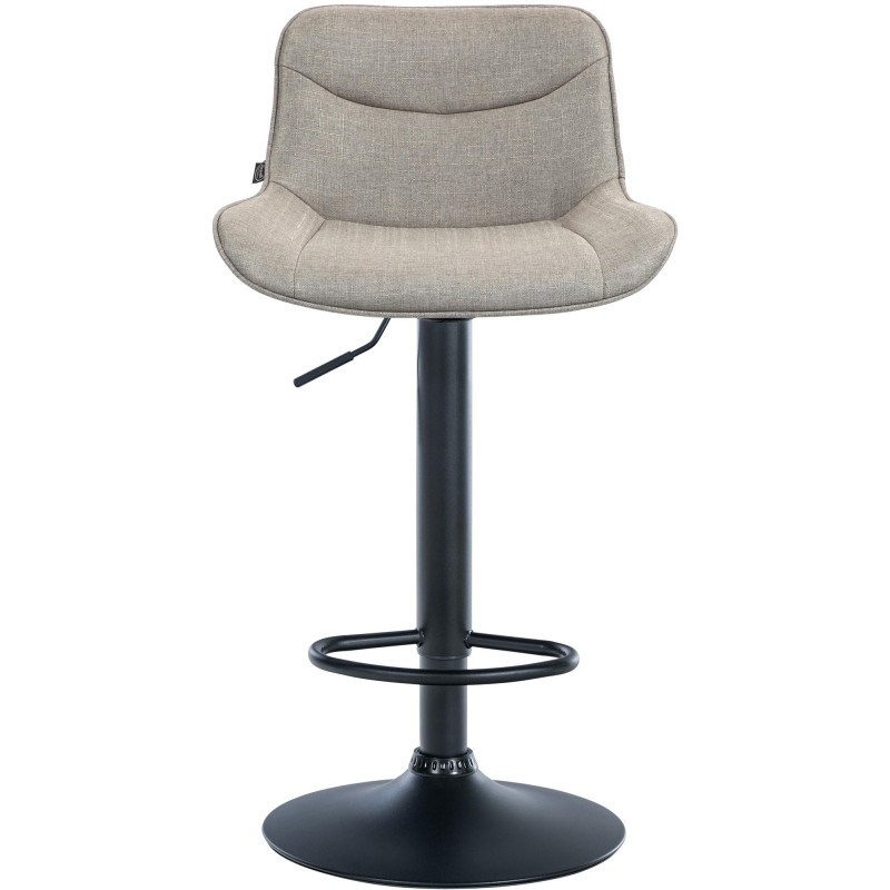 Lot de 2 tabourets de bar Vonore tissu noir taupe