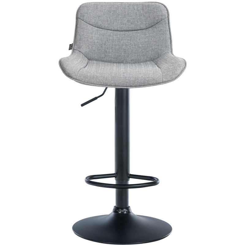 Lot de 2 tabourets de bar Vonore tissu noir gris