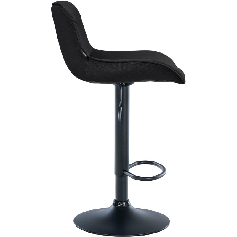 Lot de 2 tabourets de bar Vonore tissu noir noir