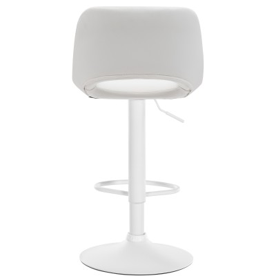 Tabouret de bar Camden simili cuir blanc