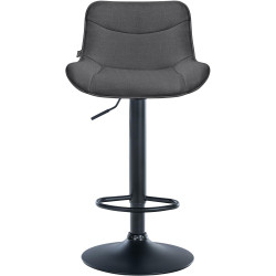 Lot de 2 tabourets de bar Vonore tissu noir gris foncé