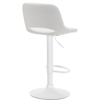 Tabouret de bar Camden simili cuir blanc