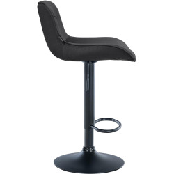 Lot de 2 tabourets de bar Vonore tissu noir gris foncé