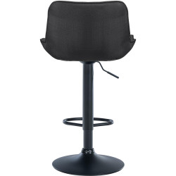 Lot de 2 tabourets de bar Vonore tissu noir gris foncé