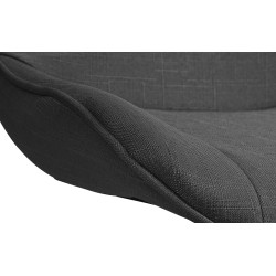 Lot de 2 tabourets de bar Vonore tissu noir gris foncé