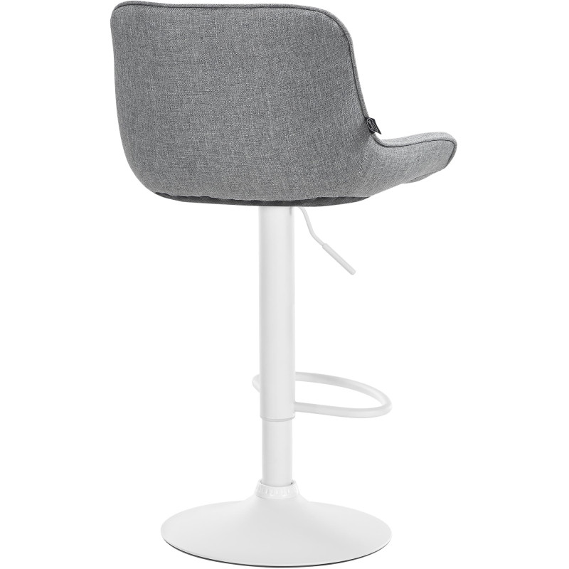 Juego de 2 taburetes de bar Vonore, tela blanca y gris
