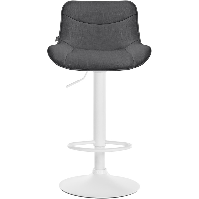Lot de 2 tabourets de bar Vonore tissu blanc gris foncé

