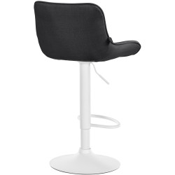 Lot de 2 tabourets de bar Vonore tissu blanc gris foncé
