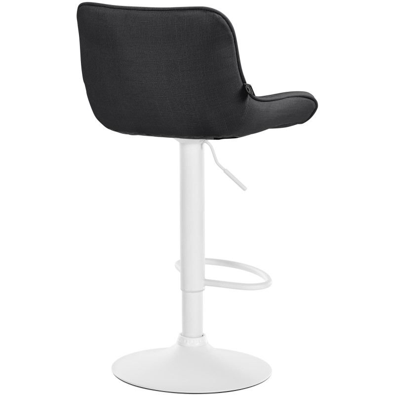Lot de 2 tabourets de bar Vonore tissu blanc gris foncé

