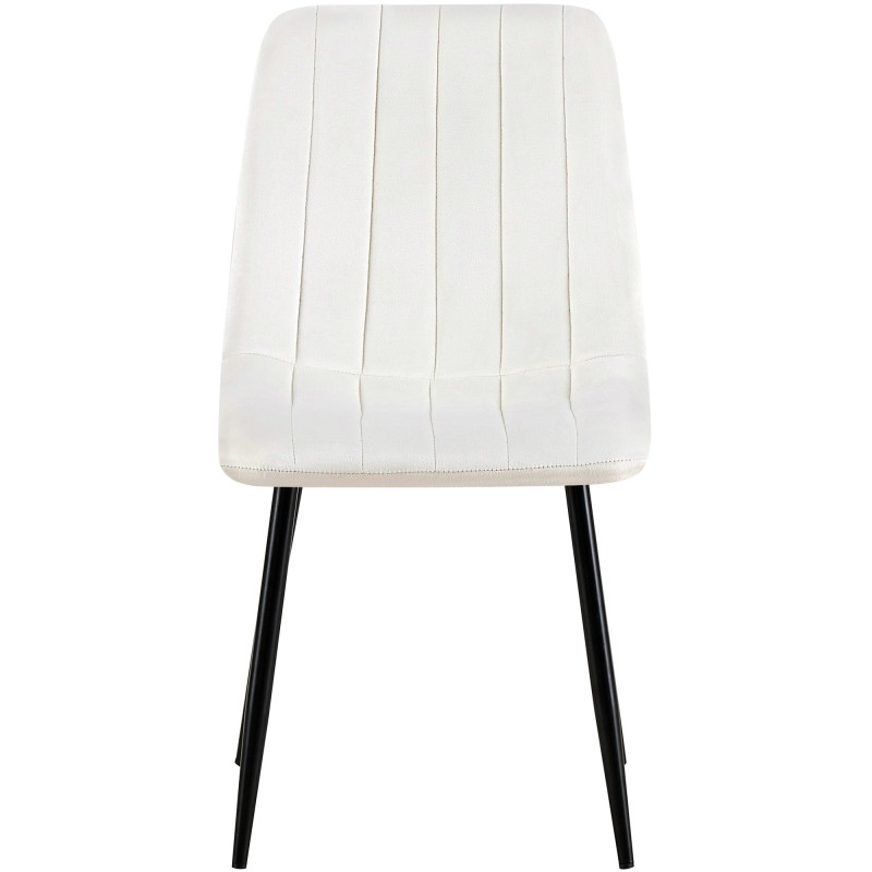 Ensemble de 4 chaises Dijon en velours blanc crème