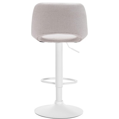 Tabouret de bar Camden tissu blanc