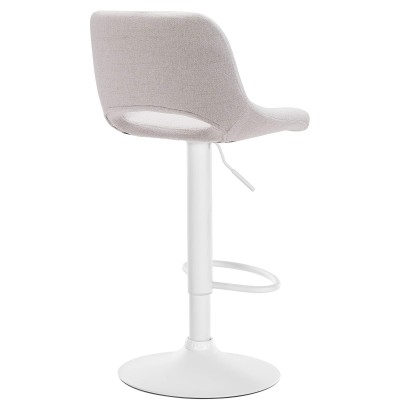 Tabouret de bar Camden tissu blanc