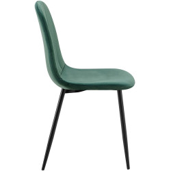 Chaise de salle à manger Baxter, velours, verte