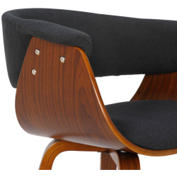 Ensemble de 2 chaises Bruce, tissu noyer/noir