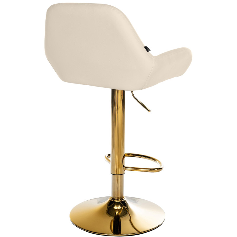 Tabouret de bar Braga Gold simili cuir crème