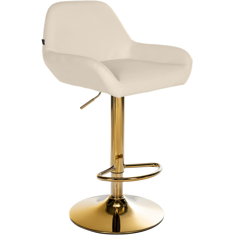 Tabouret de bar Braga Gold simili cuir crème