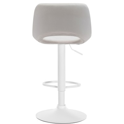 Tabouret de bar Camden velours blanc