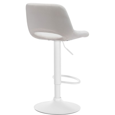 Tabouret de bar Camden velours blanc