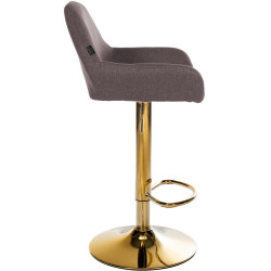 Tabouret de bar Braga Gold tissu marron