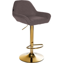 Tabouret de bar Braga Gold tissu marron