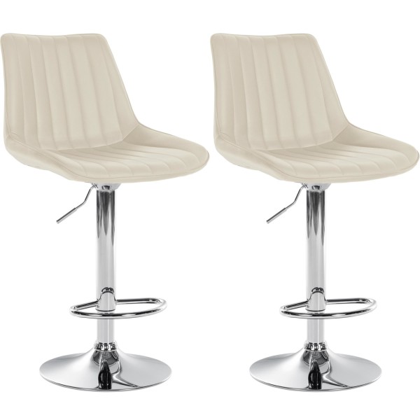 Lot de 2 tabourets de bar Toni simili cuir chromé