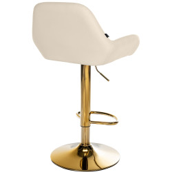 Lot de 2 tabourets de bar Braga Gold simili cuir crème