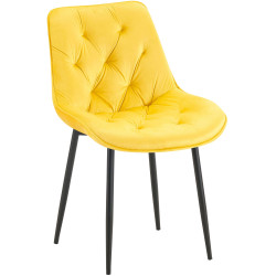 Chaise de salle à manger Wallace, velours, jaune