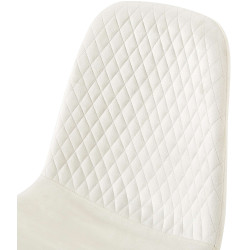 Ensemble de 4 chaises Giverny en velours blanc crème