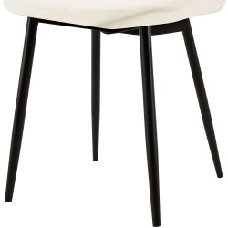 Ensemble de 4 chaises Giverny en velours blanc crème