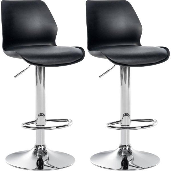 Lot de 2 tabourets de bar Gilbert en plastique