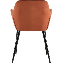 Ensemble de 2 chaises de salle à manger Emia en velours marron