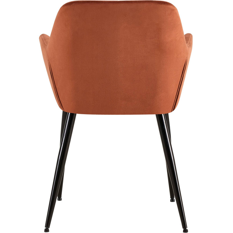 Ensemble de 2 chaises de salle à manger Emia en velours marron