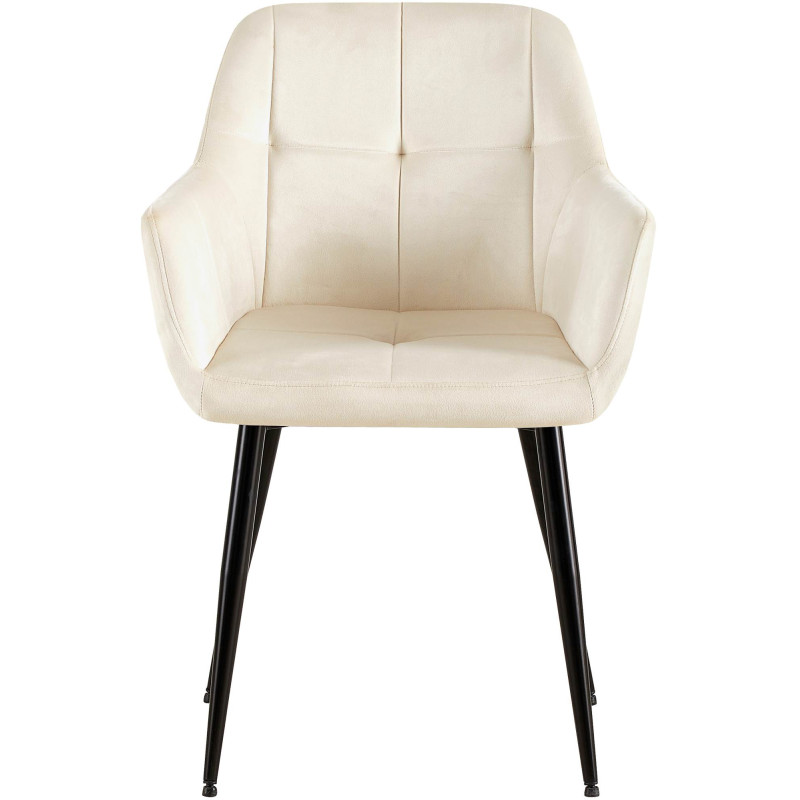 Ensemble de 2 chaises de salle à manger Emia en velours crème