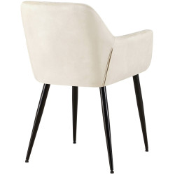Ensemble de 2 chaises de salle à manger Emia en velours crème
