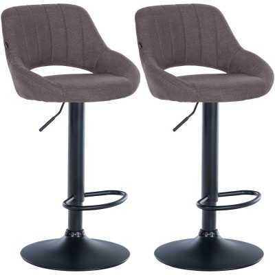 Lot de 2 tabourets de bar Milet tissu B