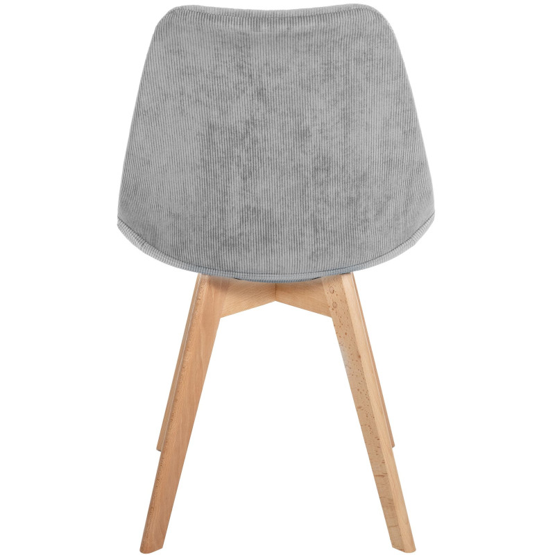 Ensemble de 4 chaises Linares Cord gris clair