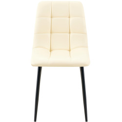 Chaise de salle à manger Antibes en similicuir crème